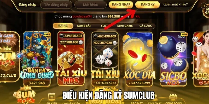 Điều kiện đăng ký tài khoản thành viên Sumclub