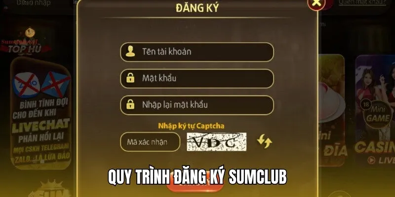 Quy trình đăng ký tài khoản thành viên Sumclub